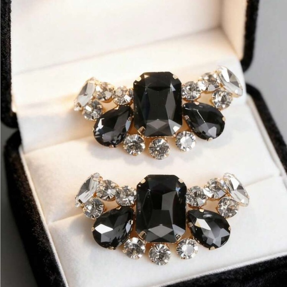 NWOT Rhinestone Embellished Shoe Clips - Picture 2 of 2